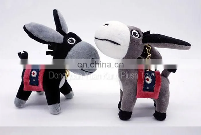 Custom mini plush donkey animal keychain