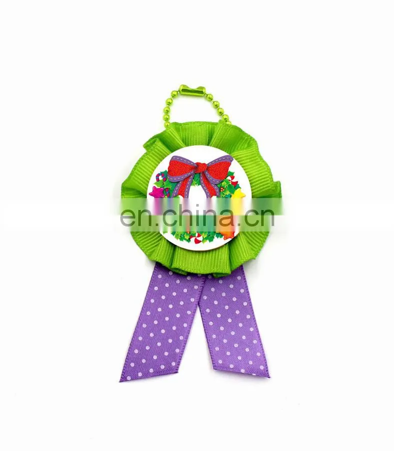 2017 new product-Cute Christmas snow yarn ribbon flower for kids party