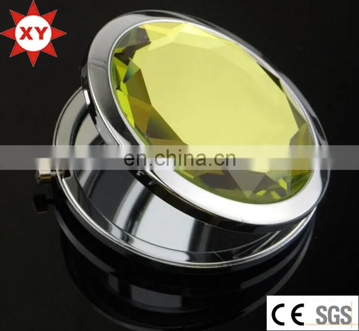 Ceramic painting mirror with metal circular border