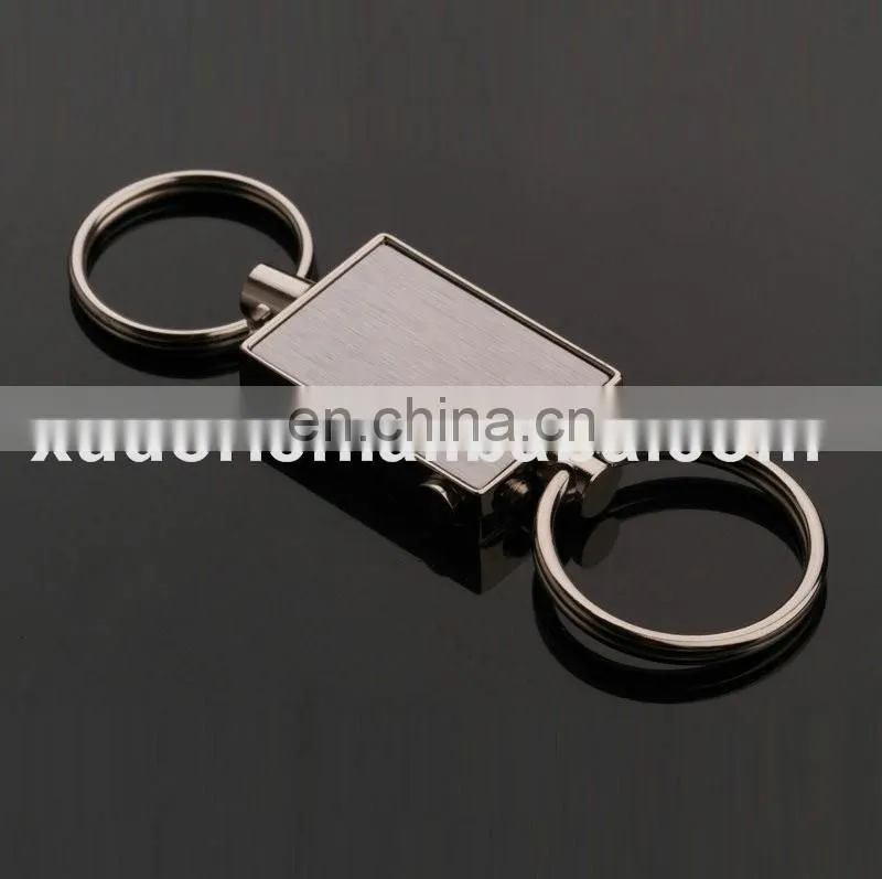 Double ring keychain with cusomized logo