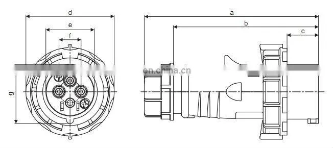 Saip Group CEE/ IEC International Standard industrial plugs and sockets 4 poles / 63A / 400VAC outside installation type