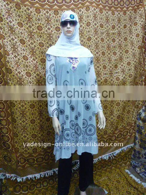 C206 Popular Arabian Islamic muslim abaya with caps