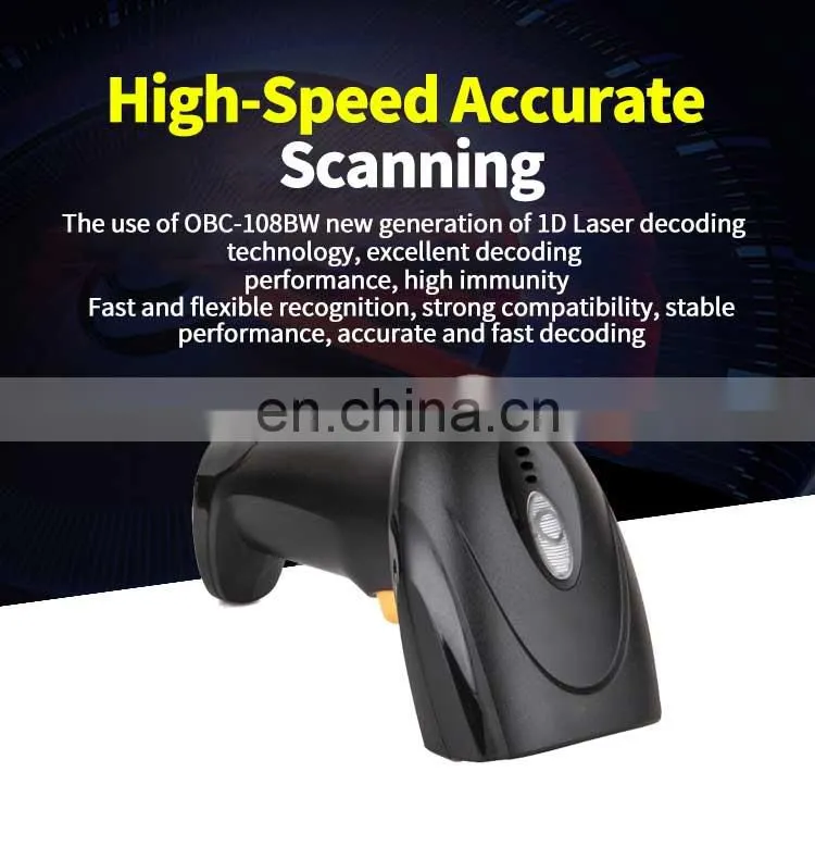 Wholesale BT Wireless 1D Laser Barcode Scanner USB BarCode Reader pos machine