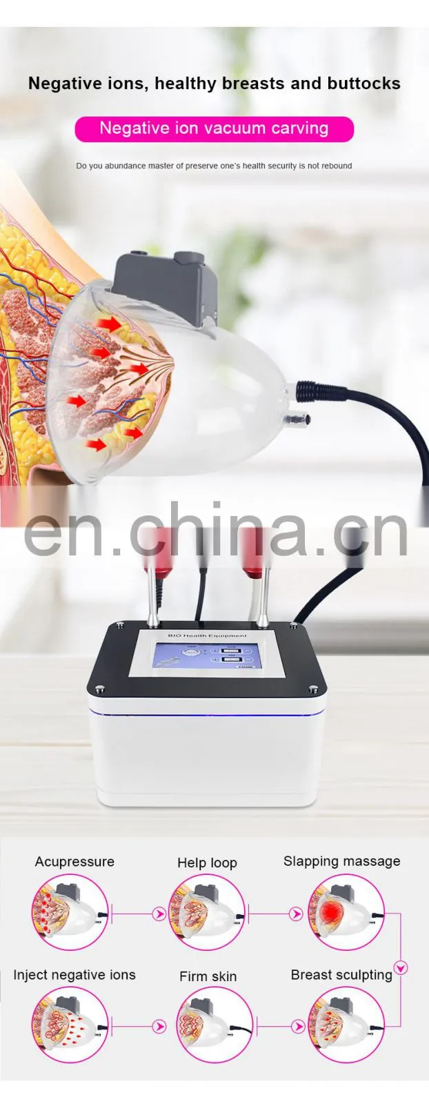 Factory price Breast massage therapy nursing instrument Vacuum Enlargement Microcurrent meridian dredging Butt Lifting machine