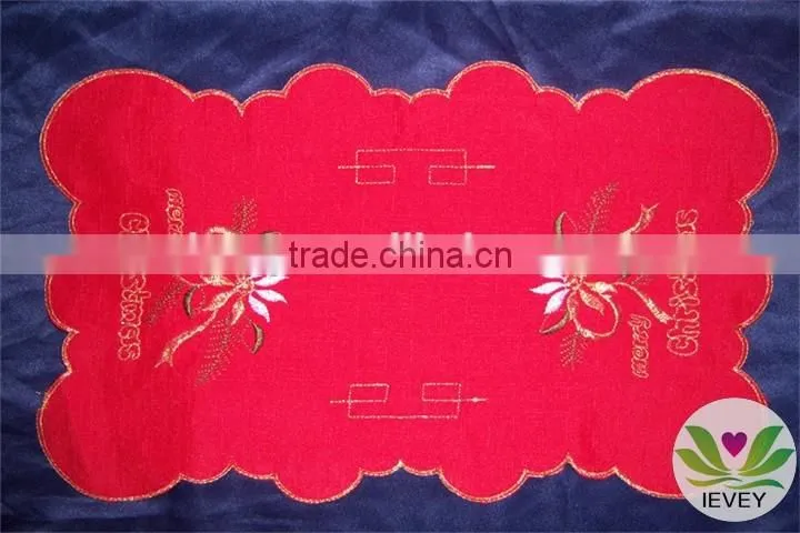New arrival high quality table cloth embroidered table cloth wedding tablecloth christmas design fabric tablecloth