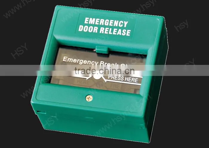 Fire alarm system emergency door release emergency break glass button