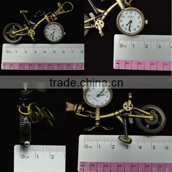 Mini Pocket Watch Bike Style Acrylic Glass Watch