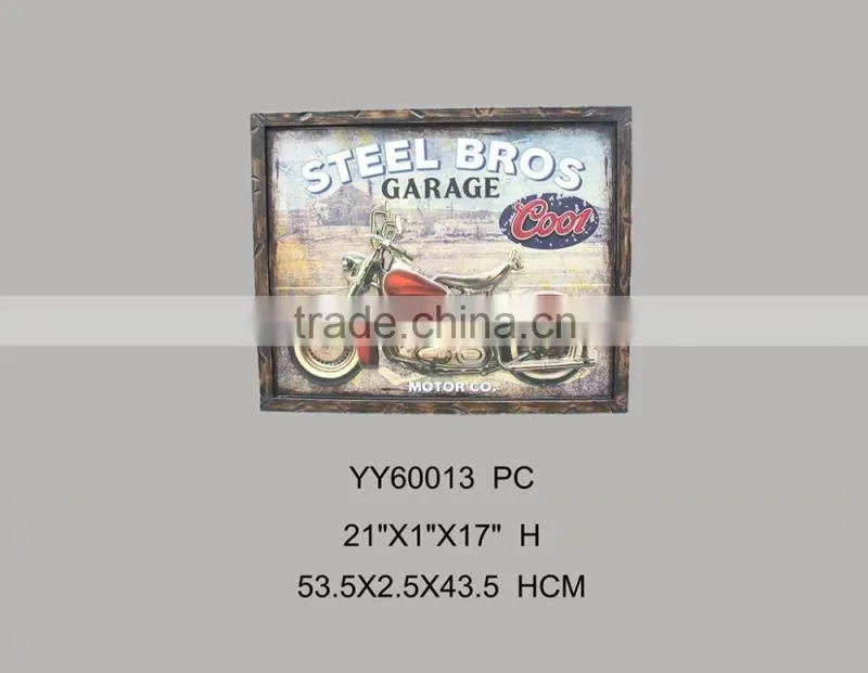 vintage 3D motor metal wall tin sign custom printing wall arts for decor