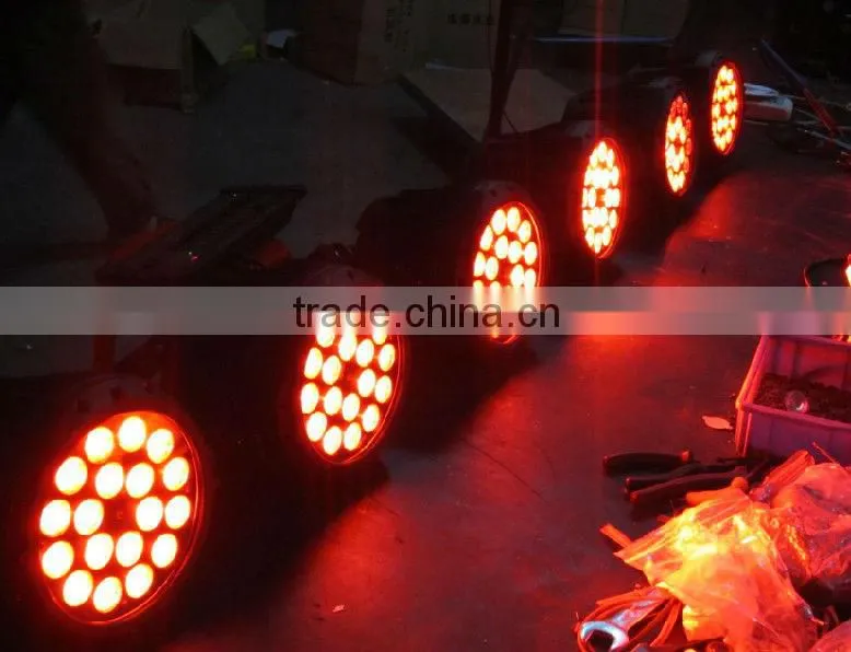 18pcs 3W RGB 3 in 1 Waterproof Led Par64 Led Par Light DJ Stage Lighting
