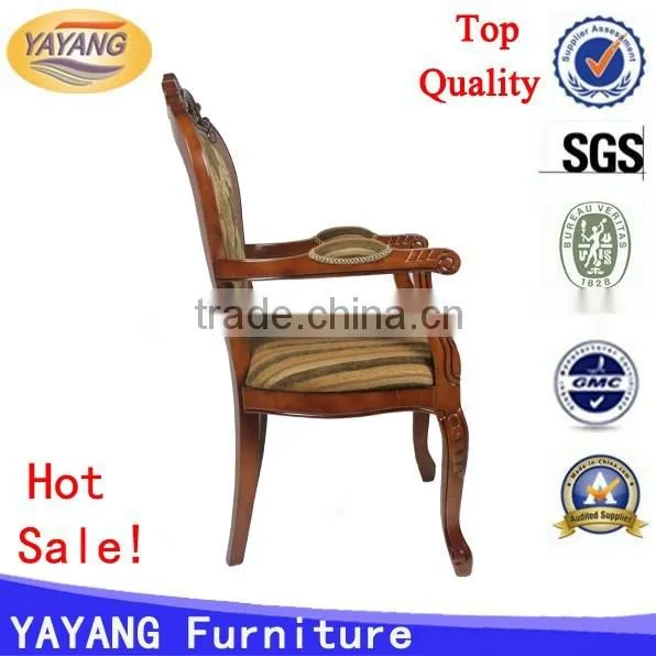Factory manufacturer hand carved comfortable backrest dining French antique wooden chair pictures in hotel reception