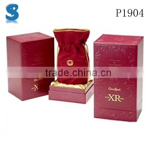 Customized Size Top Design Wine Case Hand Making Perfume Box With Velvet Pouch Protect P1904