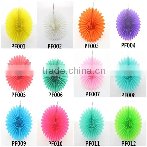 Wholesale Wedding Party Decoration Round Fan 8" (20cm) Hanging Tissue Paper Fan