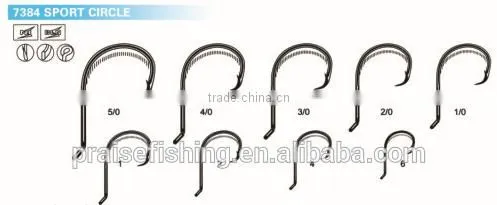 White Nickle high carbon steel PR-7384 SPORT CIRCLE wholesale fishing hook