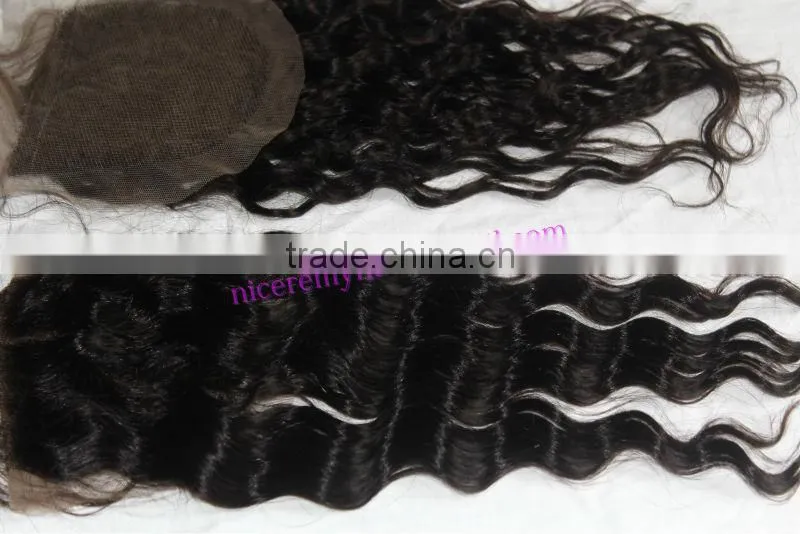 virgin indian hair weave top closure piece