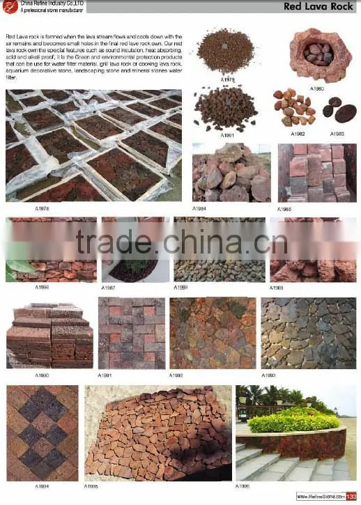 red lava lock tile natural stone