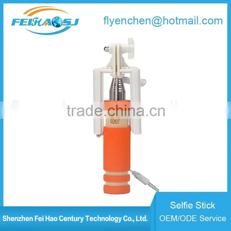 2015 zoom fashion selfie stick wholesale selfie stick mini colorful monopod for smartphone