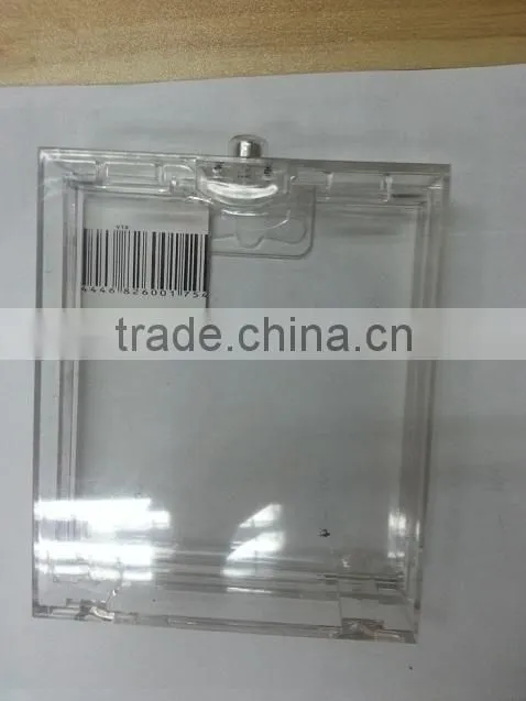 Retail store anti theft display 8.2MHZ/58KHZ PC tranparent safer box with spring lock