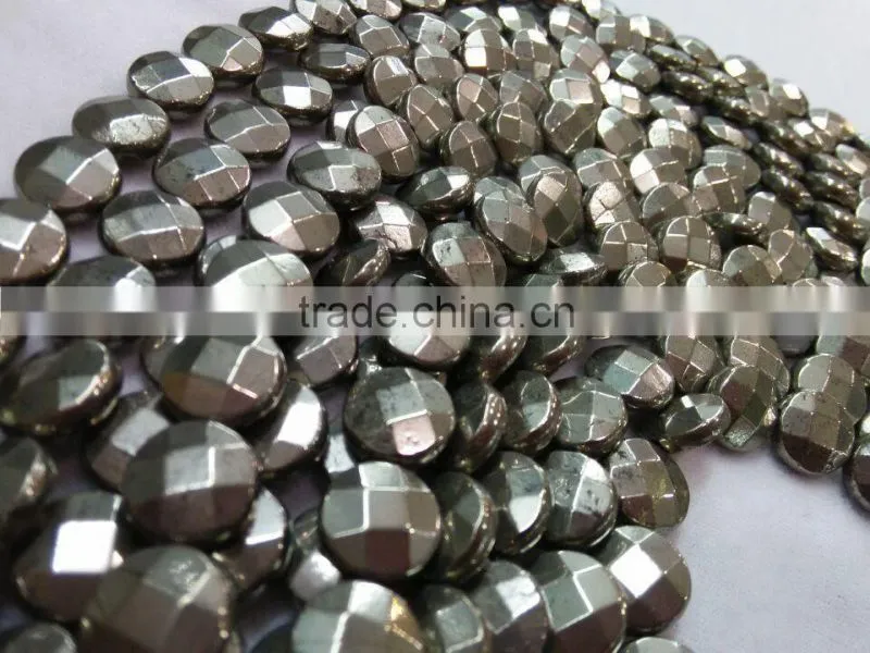 Cabochon Golden pyrite top drill for necklace decoration factory made