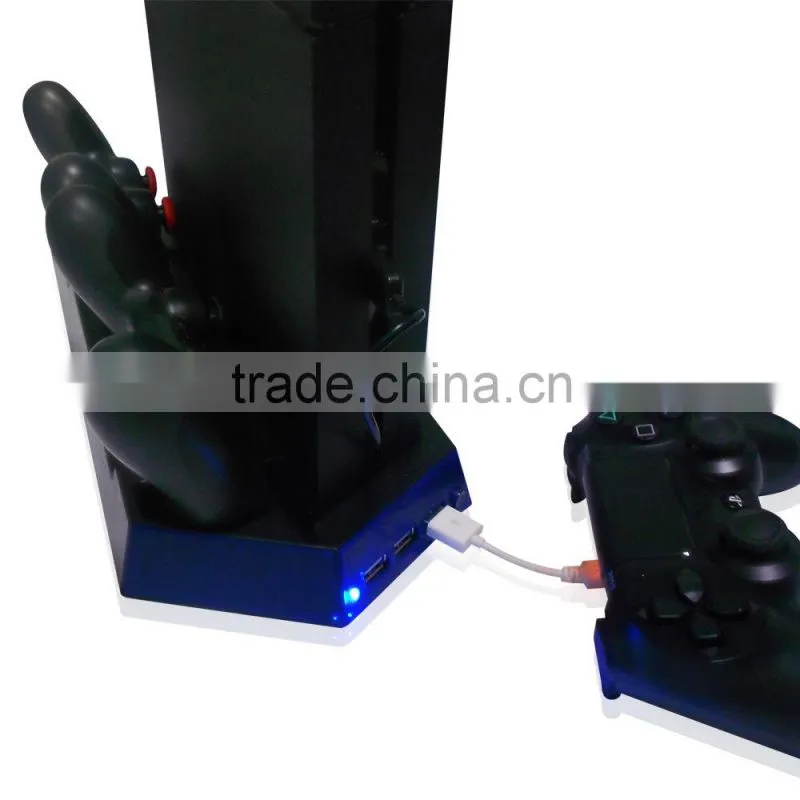 Host selling multifunction charging stand cooling fan for PS4 With 3 USB
