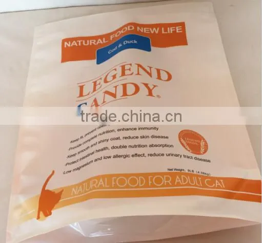 Standing Up Plastic Pet Food Packaging Bags With Pocket Zip