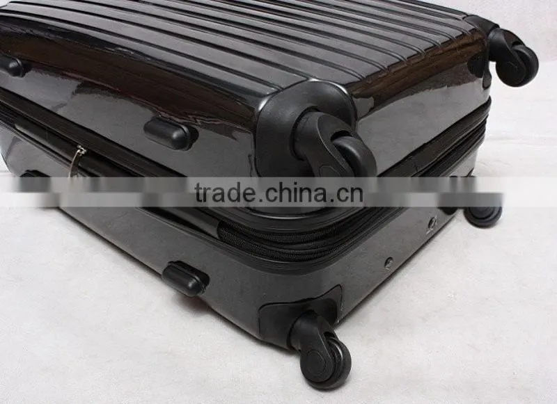 stock ABS+PC 3pcs expandable rolling trolley luggage set spinner 4 wheels