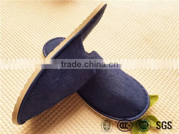 Cheap and OEM Hotel disposable pull plush slipper with EVA sole
