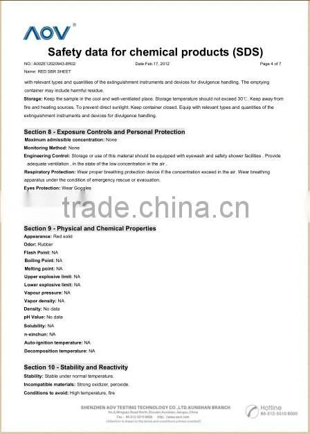 Red SBR rubber sheet roll textured two sides 80Duro