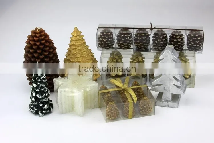 New Christmas Decoration Candle / Snow Flake Shaped Engraved Candle