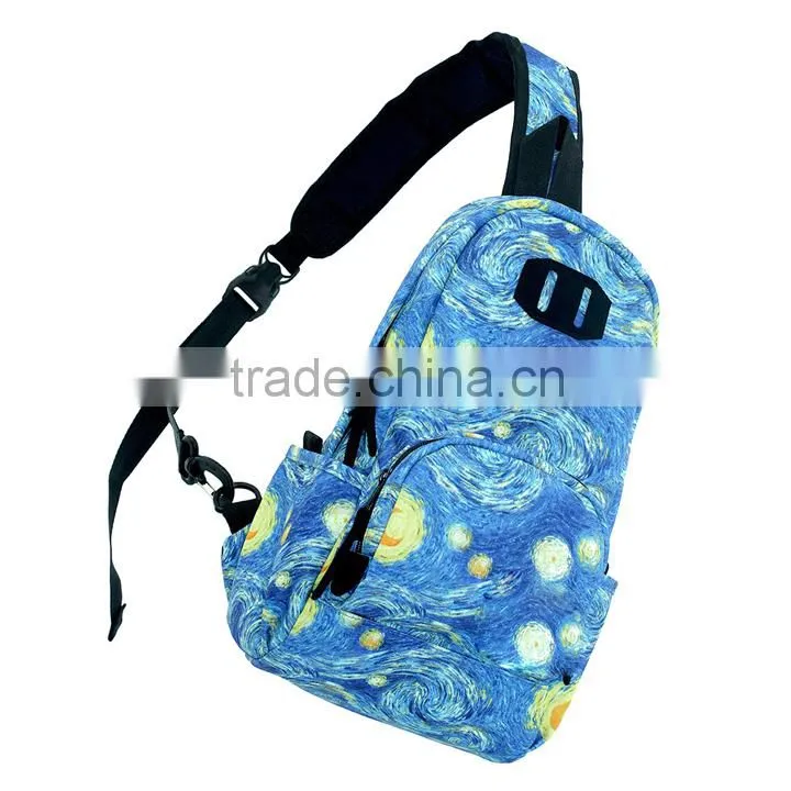 Trendy tactical qualified portable chest bag with customize printing