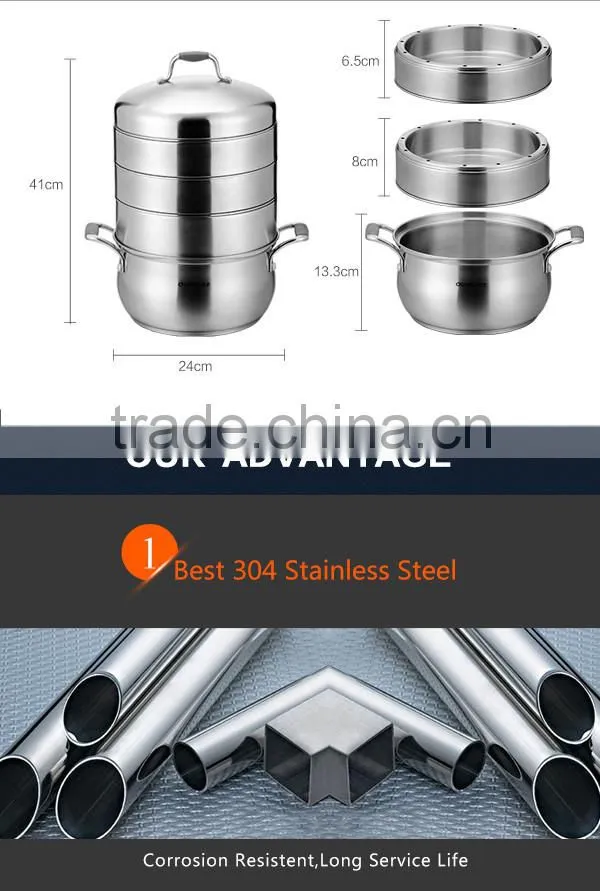 2016 Chuangsheng new arrival chinese steamer pot& high quality 4 layers stainless steel steamer
