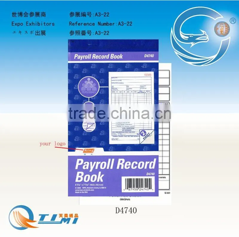 Payroll Record Book business forms Sales Order Book Job Work Order Book