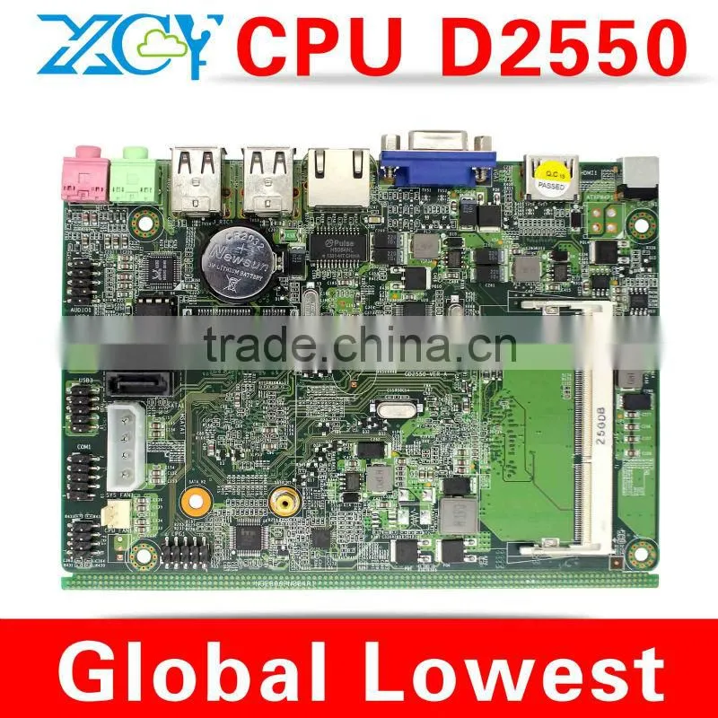 Factory price! hot selling! Intel atom D2550 fanless mini itx motherboard, atom D2550 motherboard, Desktop motherboard