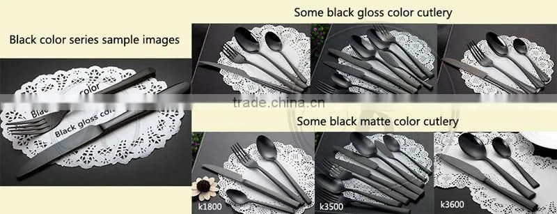 black gold cutlery,cutlery black stainless,black metal cutlery