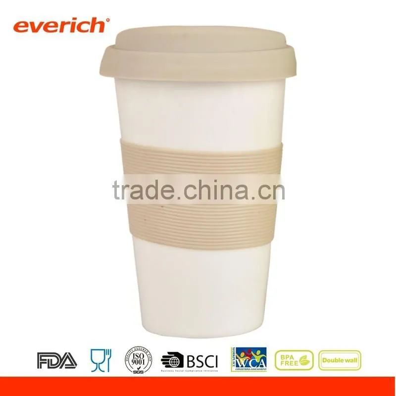 Everich Porcelain Cups & Ceramic Coffee Mug With Silicone Lid