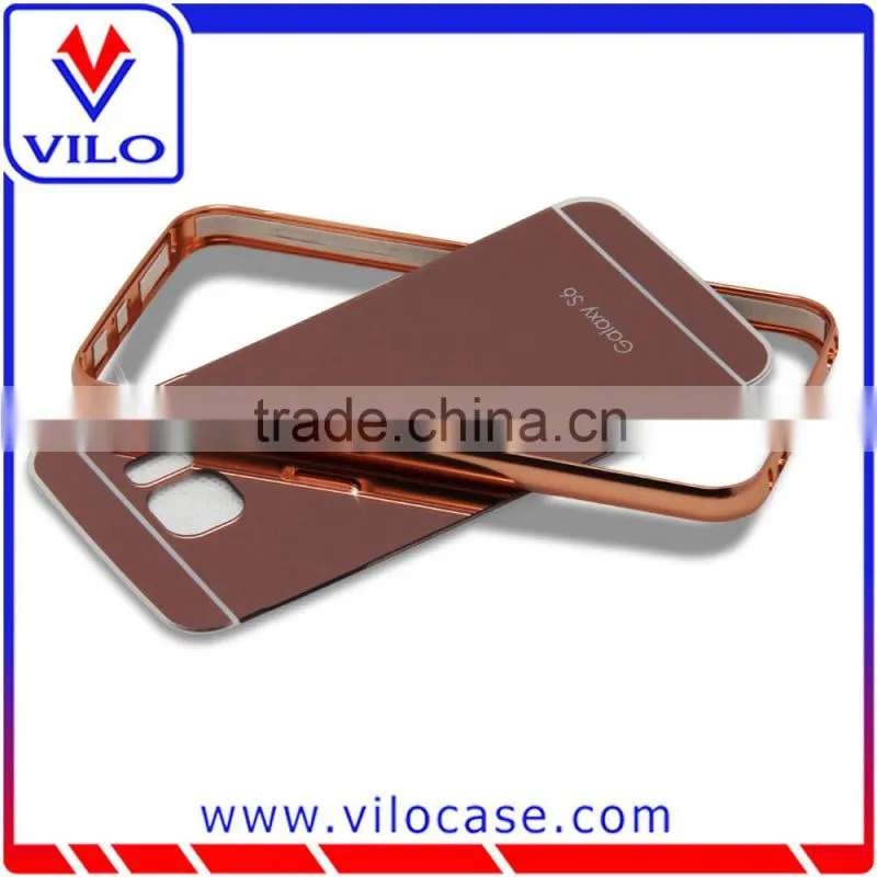 Hot selling aluminum frame bumper case with Acylic back cover for Samsung S6