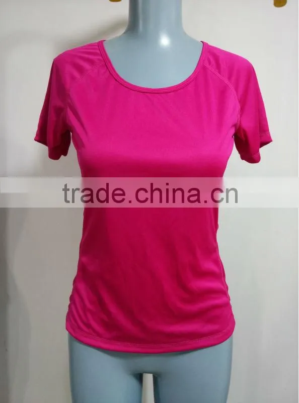 Hot Selling stretch yard dye short t-shirt Fitness wear