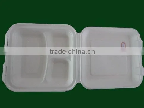 FDA biodegradable eco-friendly disposable food container,food tray,3 compartment food box