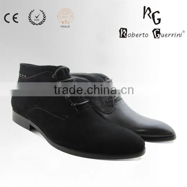 Black Patent Genuine Leather Ankle Boot for Men