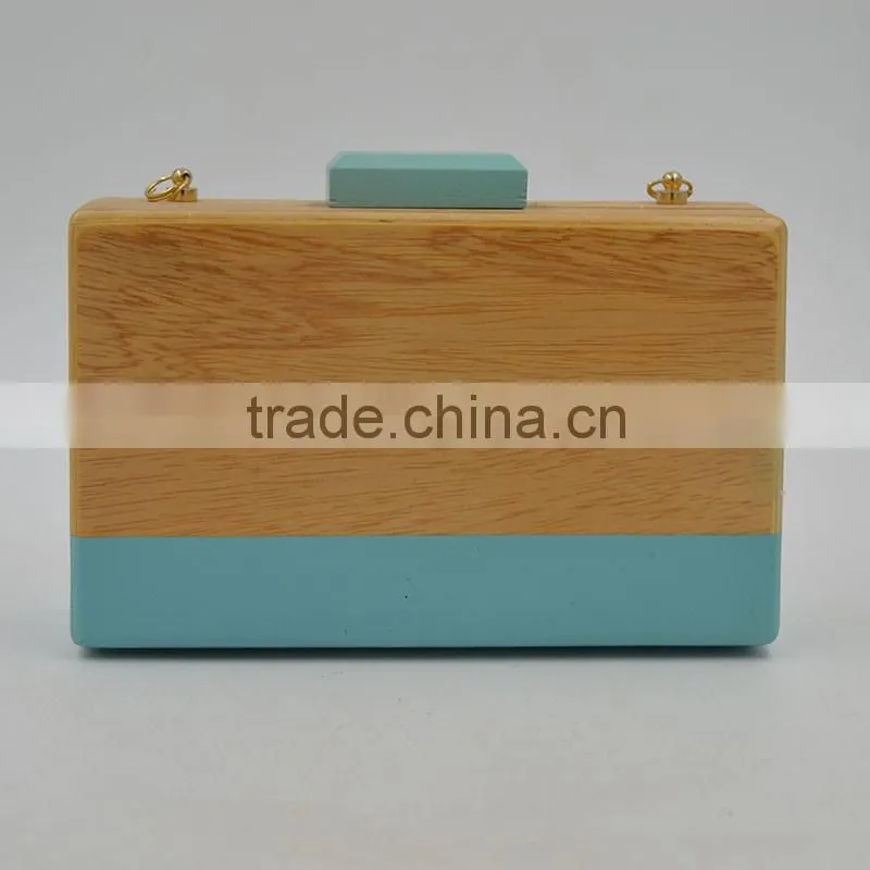 New Fashion Women Wooden Bag Box Bags Female Wood Clutch Bag Ladies Handbag Small Day Clutch Hollow out Evening Bags