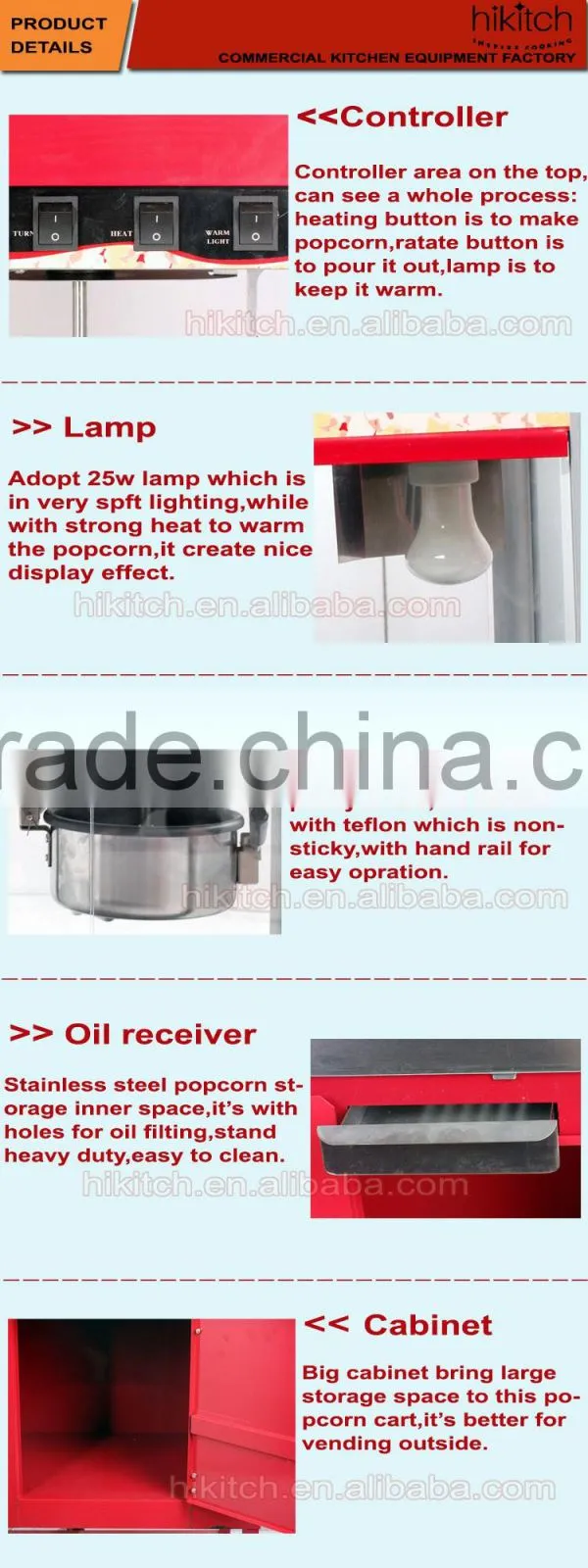 Industrial Large Capacity Commercial Popcorn Making Machine With Car