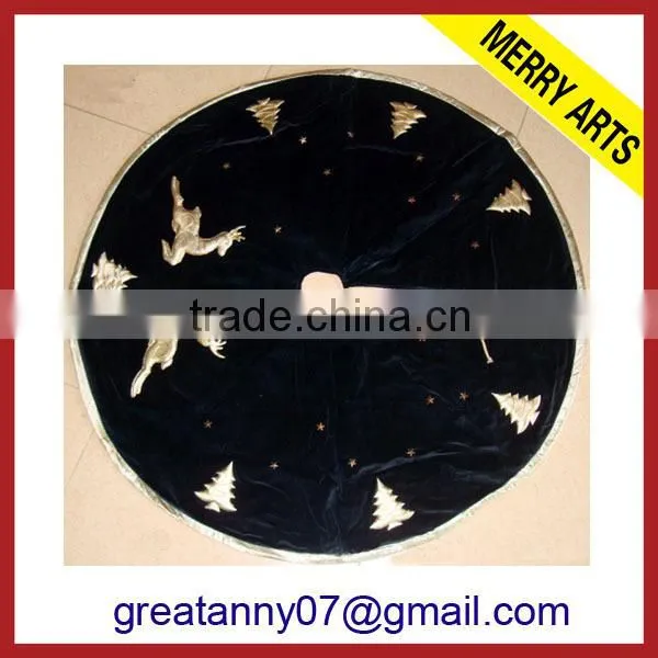 futian market yiwu china cheap green christmas sequin tree skirt