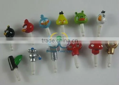 Cartoon dust plug for phones