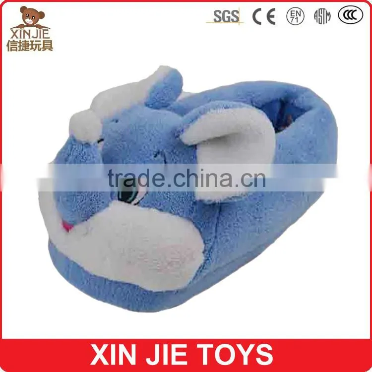 customize plush animal slipper good quality elephant plush slipper wholesale kids winter slipper