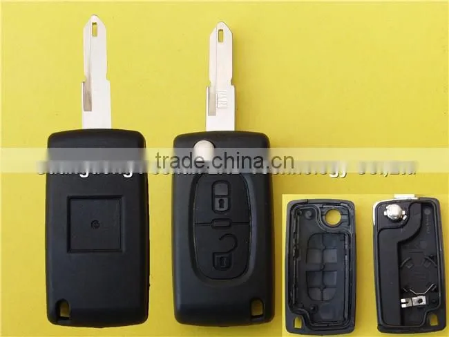 car key transponder chips 206 new style blank shell no logo for Peugeot