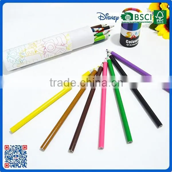 12 pcs 7 inch recyclable paper material colour pencils with oem logo
