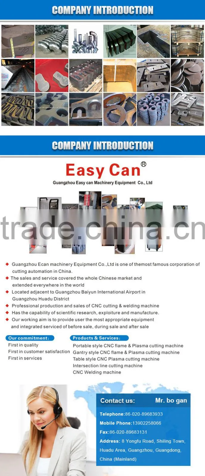 CNC Gantry Type Flame/Plasma Cutting Machine