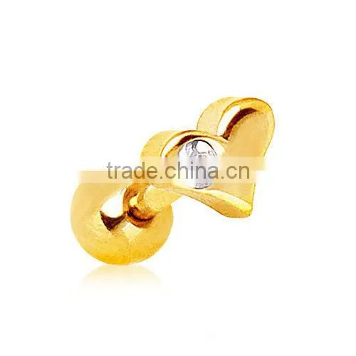 Helix Tragus Cartilage Piercing Barbell Gold Fashion Cartilage Earrings