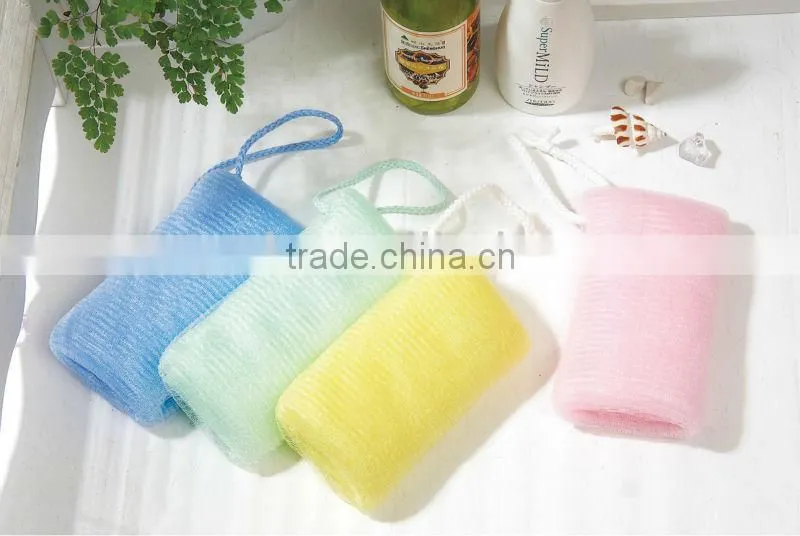 Wholesale bath shower set .sale promotion soft bath spong strip ,bath ball and shower cap for promotiona
