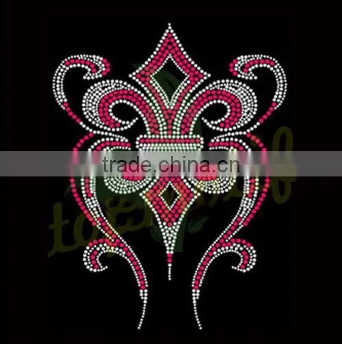 wholes and promotional hot fix fleur de lis rhinestone transfer