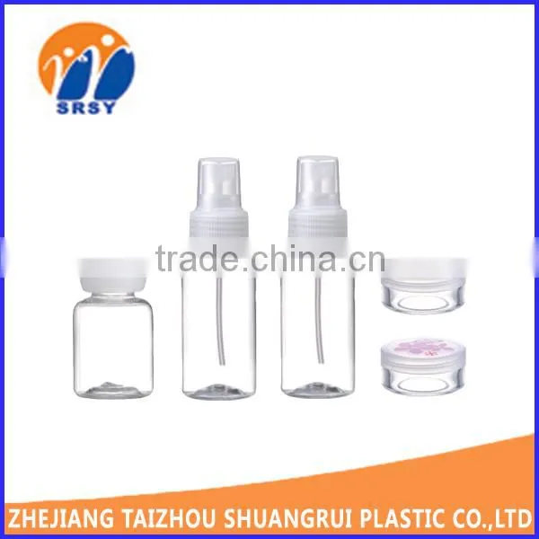 2015 plastic bottles travel kit bottle, travel set,carry on series